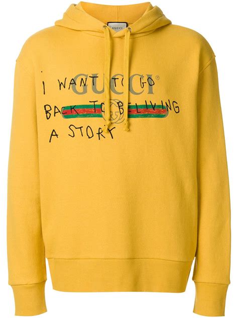 gucci logo hoodie yellow|gucci hoodie images.